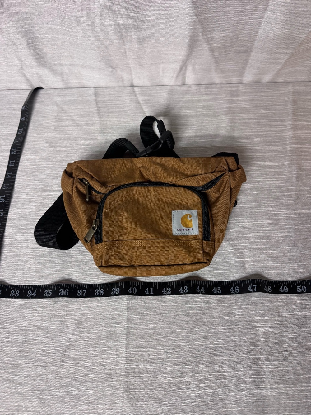 Carhartt Brown Canvas Belt Bag with Front Zip Pocket